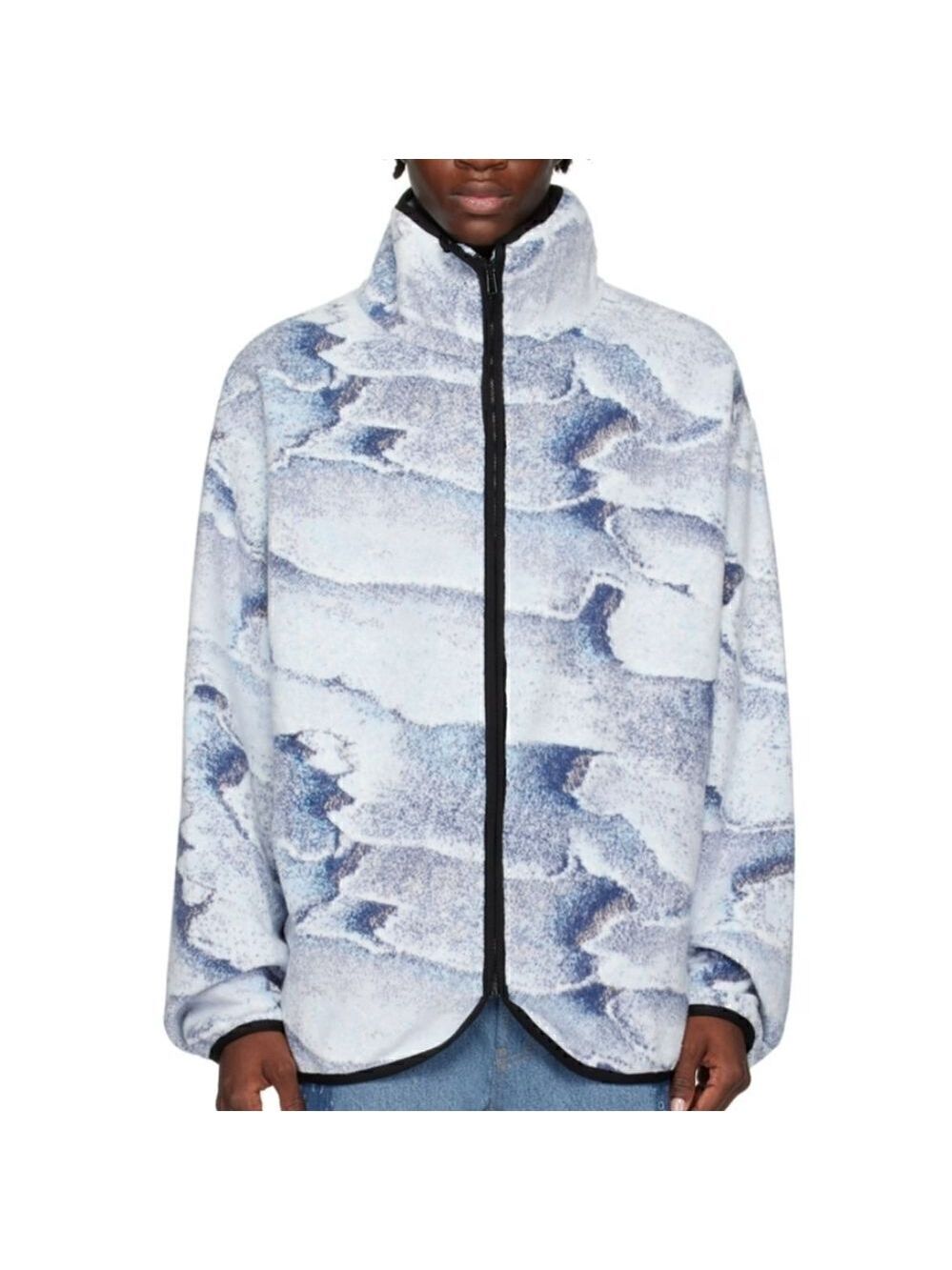 3004 NWT Bonsai Blue Graphic Zip Sweatshirt Jacket Salt Print Men's XL Designer